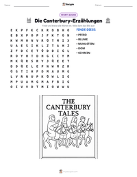 Die Canterbury-Erzählungen druckbare Arbeitsblatt Vorschau