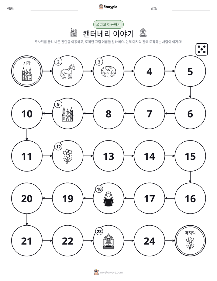 주사위 굴리고 이동하기 게임