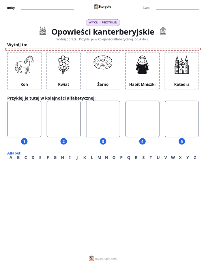 Wytnij i Wklej Alfabet