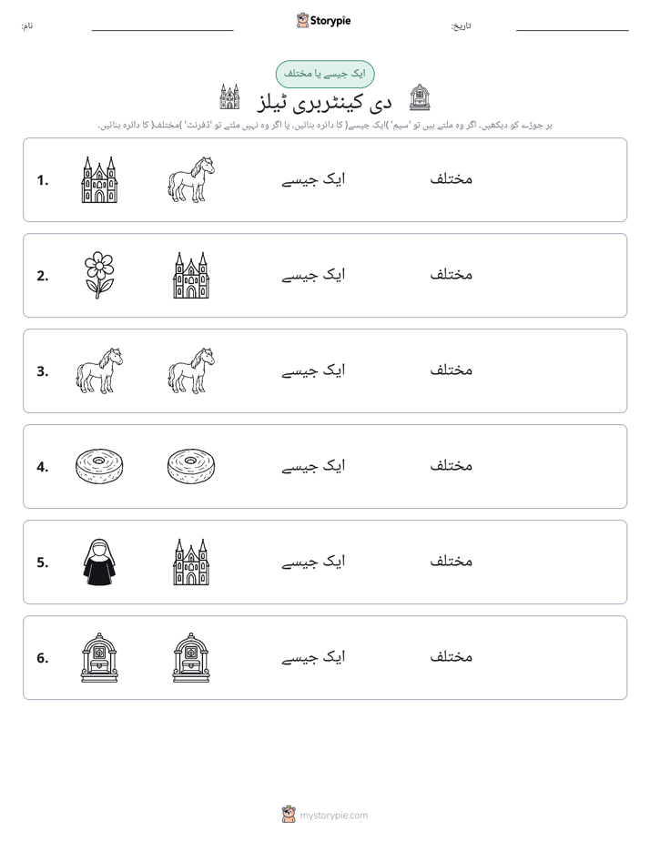 ایک جیسا یا مختلف