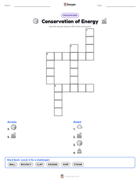 Conservation of Energy printable worksheet preview
