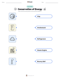 Conservation of Energy printable worksheet preview