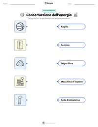 Anteprima della scheda stampabile di Conservazione dell'energia