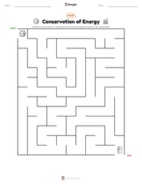 Conservation of Energy printable worksheet preview