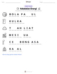 Prabaca lembar kerja cetak Kekekalan Energi