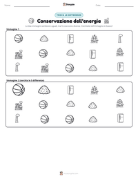 Anteprima della scheda stampabile di Conservazione dell'energia