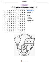 Conservation of Energy printable worksheet preview