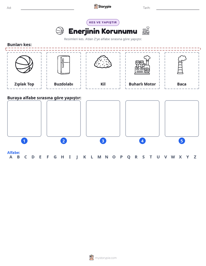 Kes & Yapıştır Alfabe