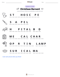Christiaan Barnard printable worksheet preview