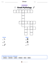 Greek Mythology printable worksheet preview