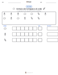 이카로스와 다이달로스의 신화 인쇄 가능한 워크시트 미리보기