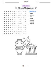 Greek Mythology printable worksheet preview