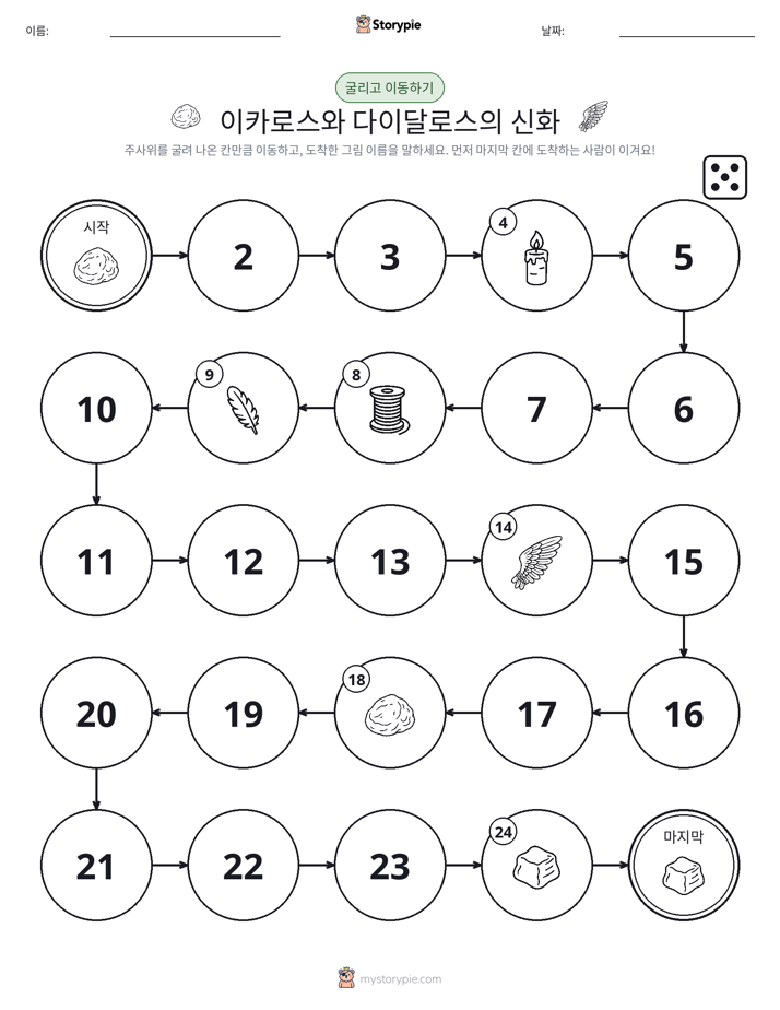 주사위 굴리고 이동하기 게임