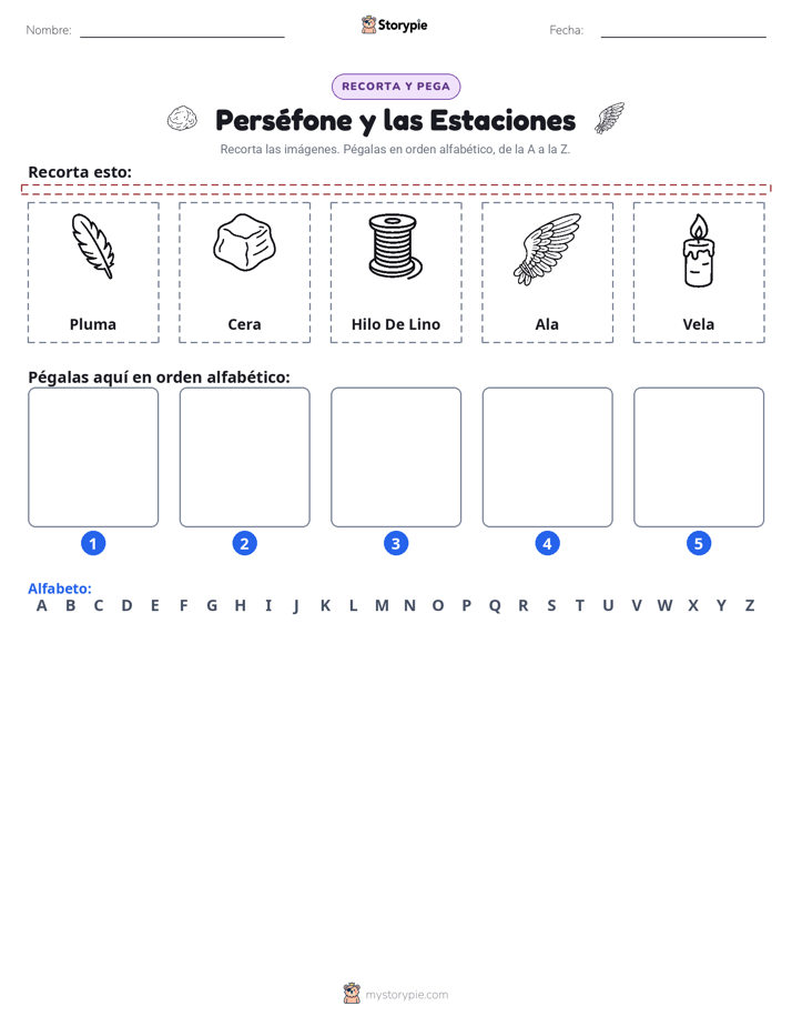 Cortar y Pegar el Alfabeto