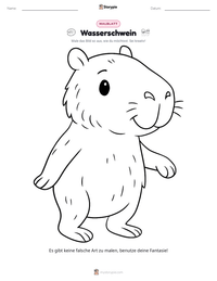 Capybara Malvorlage für Kinder
