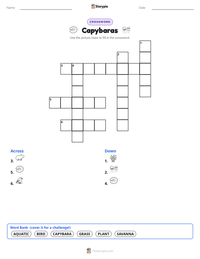 Capybaras printable worksheet preview