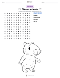 Capybara druckbare Arbeitsblatt Vorschau