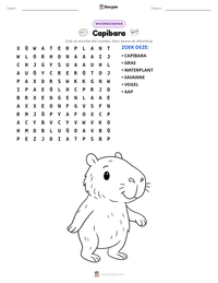 Capibara afdrukbare werkblad voorbeeld