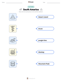 South America printable worksheet preview