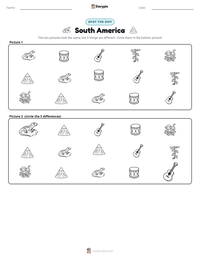 South America printable worksheet preview
