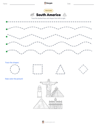 South America printable worksheet preview