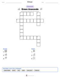 Green Anaconda printable worksheet preview