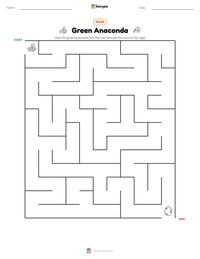 Green Anaconda printable worksheet preview