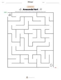 Aperçu de la feuille de travail imprimable Anaconda Vert