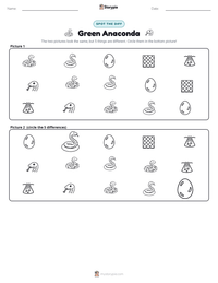 Green Anaconda printable worksheet preview