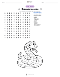Green Anaconda printable worksheet preview