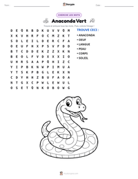 Aperçu de la feuille de travail imprimable Anaconda Vert