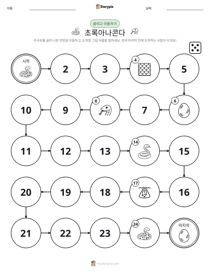 주사위 굴리고 이동하기 게임