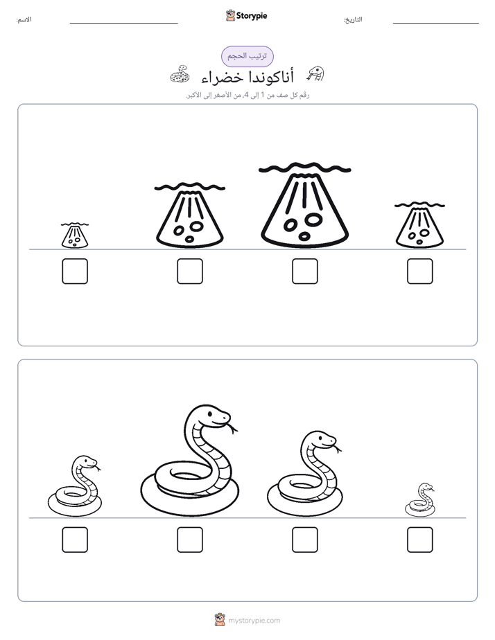 ترتيب الحجم