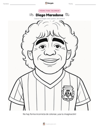 Página para colorear de Diego Maradona para niños