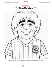 Trang tô màu Diego Maradona cho trẻ em