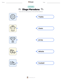 Diego Maradona printable worksheet for kids