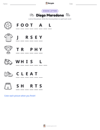 Diego Maradona printable worksheet preview