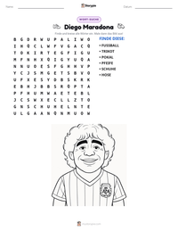 Diego Maradona druckbare Arbeitsblatt Vorschau