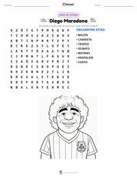 Vista previa de la hoja de trabajo imprimible de Diego Maradona