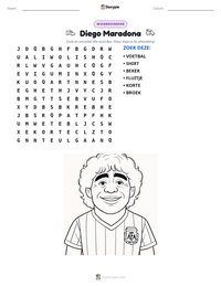 Diego Maradona afdrukbare werkblad voorbeeld