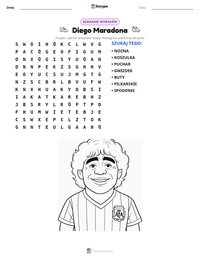Podgląd drukowalnego arkusza ćwiczeń Diego Maradona
