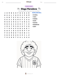 Diego Maradona yazdırılabilir çalışma sayfası önizlemesi