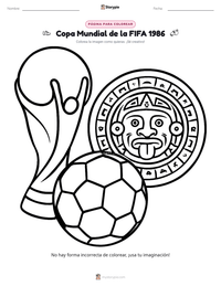 Vista previa de la hoja de trabajo imprimible de Copa Mundial de la FIFA 1986