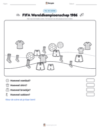 FIFA Wereldkampioenschap 1986 afdrukbare werkblad voorbeeld