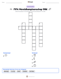 FIFA Wereldkampioenschap 1986 afdrukbare werkblad voorbeeld