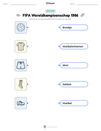 FIFA Wereldkampioenschap 1986 afdrukbare werkblad voorbeeld