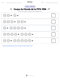 Aperçu de la feuille de travail imprimable Coupe du Monde de la FIFA 1986