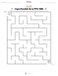 Vista previa de la hoja de trabajo imprimible de Copa Mundial de la FIFA 1986
