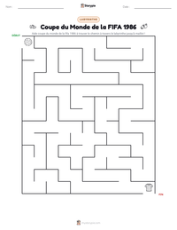 Aperçu de la feuille de travail imprimable Coupe du Monde de la FIFA 1986