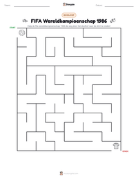 FIFA Wereldkampioenschap 1986 afdrukbare werkblad voorbeeld